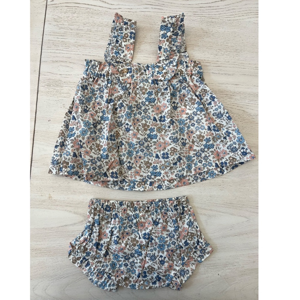 Floral Kids Matching Set - Blue and Pink